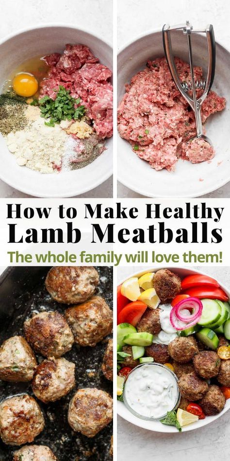 Keto Lamb Meatballs, Lamb Meatballs And Rice, Paleo Ground Lamb Recipes, Lamb And Pork Meatballs, Lamb Beef Meatballs, Lamb Meatball Soup, Mediterranean Lamb Meatballs, Meals With Ground Lamb, Ground Lamb Meatballs Recipes