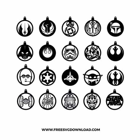 Free Svg Files For Cricut Christmas Ornaments, Star Wars Christmas Ornaments, Star Wars Silhouette, Unique Christmas Decor, Christmas Ornaments Svg, Christmas Nativity Set, Star Wars Diy, Watercolor Christmas Tree, Creepy Christmas