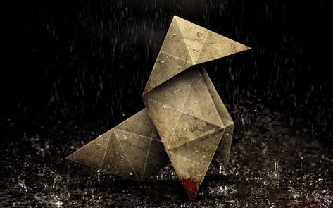 #heavy rain, #origami, wallpaper Origami Tattoo, Quantic Dream, Rain Wallpapers, R Wallpaper, Origami Bird, Origami 3d, Bird Wallpaper, Main Theme, Heavy Rain