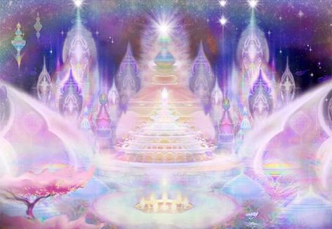 Temple Of Light, Magic Places, Crystal City, Art Spiritual, City Of Lights, Esoteric Art, Spiritual Artwork, Fantasy Castle, New Earth