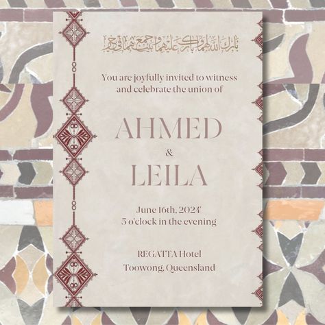 Excited to share the latest addition to my shopify shop: Elegant Moroccan-Inspired Wedding Invitation | Custom Islamic Wedding Invitation | Digital Nikkah Ceremony Card | Personalized Muslim Wedding Invite Check it now !! #beige #wedding #nikkahinvitation #muslimweddingcard #digitalinvite #custominvitation #minimalistinvite #weddinginvitation #muslimmarriage #editableinvitations #luxuryweddinginvites #digitalweddinginvites #shopify Nikkah Ceremony, Muslim Wedding Cards, Wedding Invitation Digital, Beige Wedding, Islamic Wedding, Luxury Wedding Invitations, Invitation Digital, Muslim Wedding, Digital Weddings