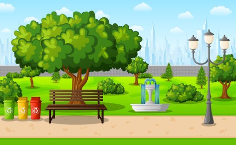 Green City Drawing, Park Clipart, Areas Verdes, City Drawing, Garden Park, Space Pictures, Green City, City Park, Public Garden