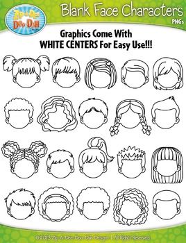 Blank Face Kid Characters Clipart {Zip-A-Dee-Doo-Dah Designs} Blank Face, Student Drawing, Cartoon Faces, Kid Character, Bullet Journal Doodles, Journal Doodles, Elementary Art, Doodle Drawings, Face Drawing