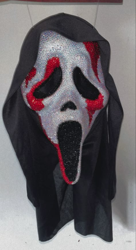 Rhinestone Scream mask Ghost Face Gem Mask, Dimond Ghost Face Mask, Badazled Ghost Face Mask, Gem Scream Mask, Sparkly Ghostface Mask, Sparkly Scream Mask, Scream Mask Costume Women, Bejeweled Scream Mask, Badazzel Scream Mask