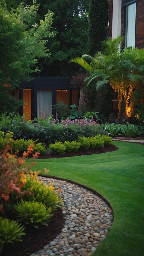 Discover stunning and diverse landscapes with our latest blog post on beautiful home gardens Explore backyard front yards farmhouses modern Japanese and Indian garden landscapes Get inspired with flower-filled ranches Indian patio designs and DIY garden decor ideas Landscape Ideas Indian, Asian Inspired Landscaping Front Yards, Indian Landscape Design, Indian Home Garden Design, Garden Landscaping Backyard, Home Garden Ideas, Indian Garden, Beautiful Home Gardens, Home Gardens