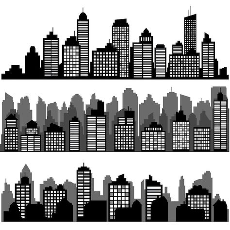 Cutout Animation, Background Architecture, Building Silhouette, Night Cityscape, Black Building, Comic Book Template, City Skyline Silhouette, Book City, Building Images