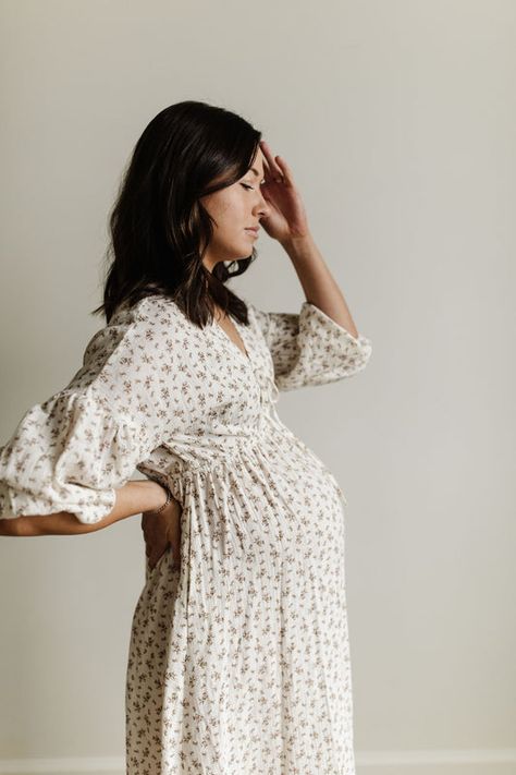 Pregnancy Must-Haves – INNATE Long Sleeve Smocked Dress, Maternity Friendly Dress, Maxi Dress For Pregnant Women, Fall Pregnancy Outfits, Bump Fits, Postpartum Dress, Bump Friendly Outfits, Chic Pregnancy Style, Bump Friendly Dress