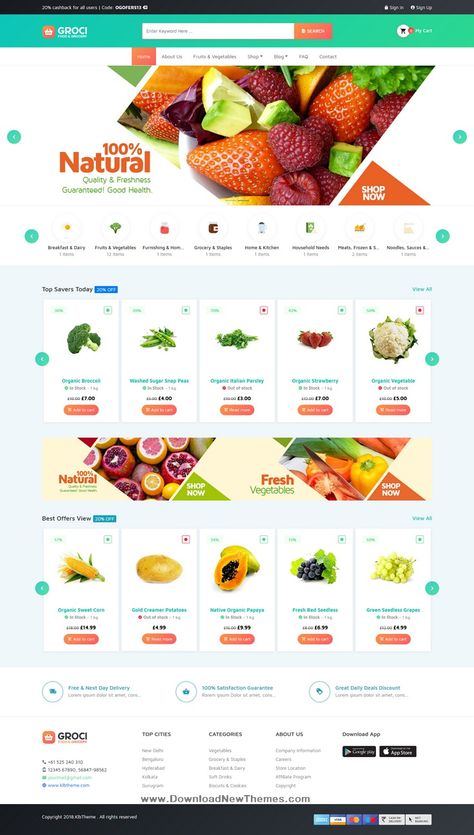 Farmers Market Website Design, Webpage Design Inspiration, Grocery Store Website, Groceries Store, E Commerce Website Design, Html Tutorial, Caprese Salad Recipe, Grocery Market, Vegetable Shop