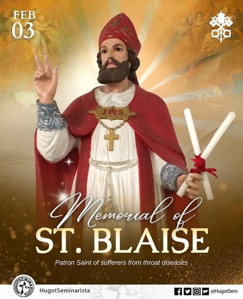 St Blaise, Saint Blaise, First Sunday Of Advent, Happy Feast, Good Morning Roses, January 3, Pray For Us, Patron Saints, Eternal Life