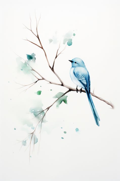 Easy Watercolor Paintings, Paintings Of Birds, Blue Bird Of Happiness, Bird Painting Acrylic, Birds Watercolor, Aga Khan, Bird Watercolor Paintings, Watercolor Birds, Small Canvas Paintings