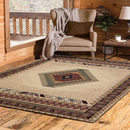 Black Bear Decor, Moose Decor, Rustic Clock, Rug Cream, Southwestern Area Rugs, Southwest Design, Southwestern Rug, Transitional Rug, Big Rugs