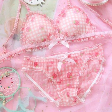 ac796a52db3f16bbdb6557d3d89d1c5adesc45897614ri Strawberry Clothes, Strawberry Kawaii, Strawberry Aesthetic, Kawaii Clothing, Pink Strawberry, Cute Lingerie, Pink Bows, Pink Lingerie, Cute Strawberry