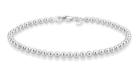 Miabella 925 Sterling Silver Italian Handmade 3mm Bead Ball Strand Chain Bracelet for Women Made in Italy Affordable Fine Jewelry, Chain Bracelet For Women, Bead Ball, Sterling Silver Anklet, Coin Jewelry, Ankle Bracelet, Chain Anklet, Bracelet For Women, Ankle Bracelets