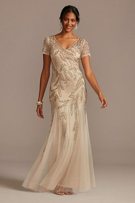 Champagne Mother of the Bride Dresses | Dress for the Wedding Sequins Gown, Godet Dress, Mother Of Bride Outfits, Mother Of The Bride Dresses Long, Mother Wedding, Mother Of The Bride Gown, Mother Of Groom Dresses, Mother Wedding Dress, Groom Dresses