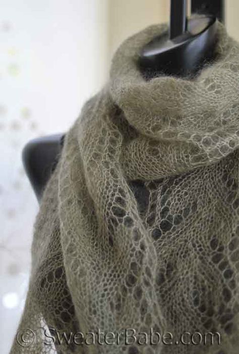 Mohair Shawl Knitting Patterns, Free Yarn Patterns, Lace Scarf Pattern, Lace Shawl Pattern, Knitting Patterns Free Scarf, Knitted Shawl, Lace Weight Yarn, Mohair Knit, Lace Knitting Patterns