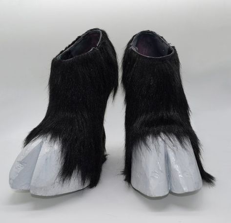 How to Make Hoof Shoes – Experimentation Log  —  Anna Kaziunas France | Digital Fabrication + User Experience Hooved Shoes, Satyr Costume, Faun Costume, Hoof Shoes, Beer Case, Painting Fur, Acrylic Spray Paint, Digital Fabrication, Shoe Crafts