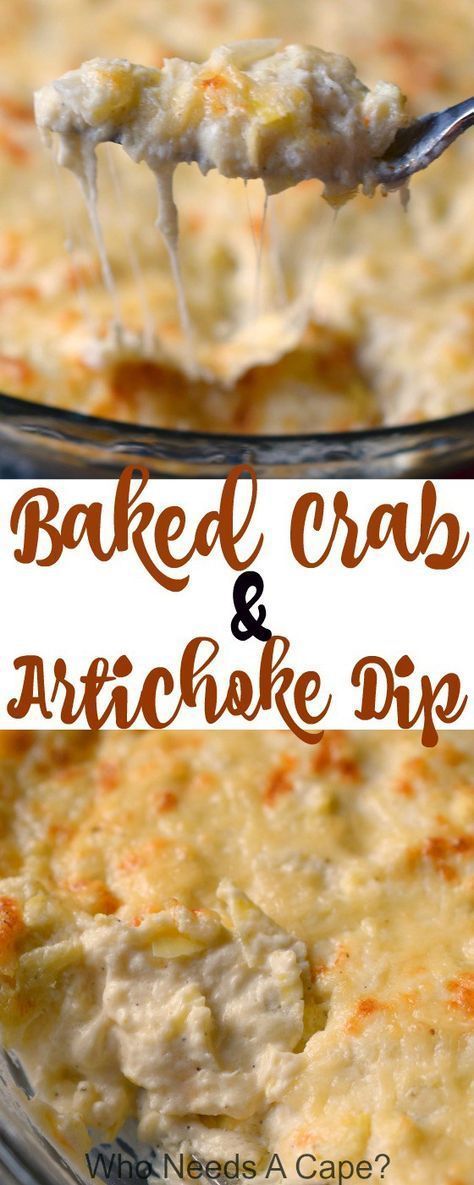 Crab Artichoke Dip, Horderves Appetizers, Crab And Artichoke Dip, Baked Crab, Party Food Dessert, Crab Dip, Slow Cooker Desserts, Seafood Appetizers, Winter Desserts