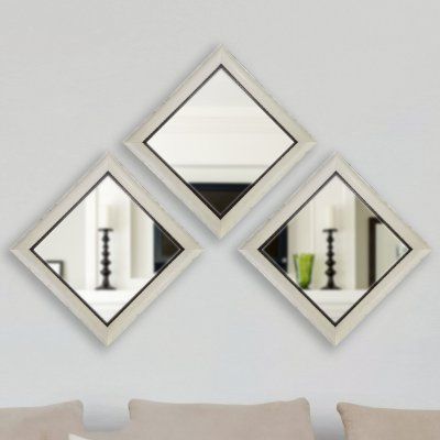 Rayne Mirrors Emerson Addison Sterling Square Wall Mirror - Set of 3 - S073MS.3 Square Wall Mirror, Wall Mirrors Entryway, Big Wall Mirrors, Oversized Wall Mirrors, Wall Mirror Diy, Mirror Gallery Wall, White Wall Mirrors, Small Wall Mirrors, Lighted Wall Mirror