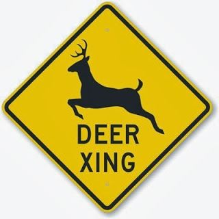 Marian's Hunting Stories, etc., etc., etc...: DEER XING - Danger Road Traffic Signs, Animal Signs, Reflective Sign, Hunting Signs, Cheap Patio Furniture, Deer Crossing, Deer Signs, Vbs Themes, Crossing Sign