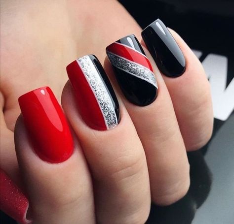 Bright Nail Art, Fancy Nail Art, Nails Yellow, Art Deco Nails, Graduation Nails, Red Acrylic Nails, Her Nails, Pretty Nail Designs, Pretty Nail Art