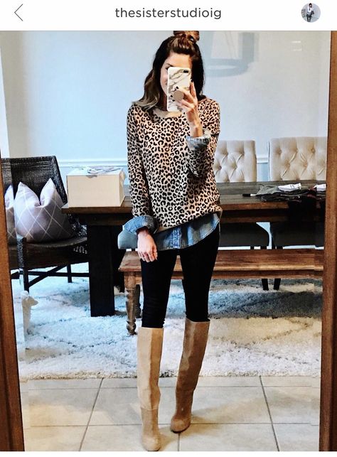 Cheetah Print Sweater Outfit, Animal Print Sweater Outfit, Cheetah Sweater Outfit, Leopard Print Sweater Outfit, Leopard Sweater Outfit, Print Sweater Outfit, Jean Styles, Sister Studio, Leopard Outfits