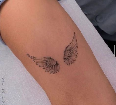 Small Angel Wing Tattoo On Back, Detailed Angel Wings Tattoo, Angel Wing Tattoo Designs For Women, Invincible Tattoo, Angel Wing Wrist Tattoo, Simple Angel Tattoos, Angel Wings Tattoos, Angle Wing Tattoos, Small Wings Tattoo