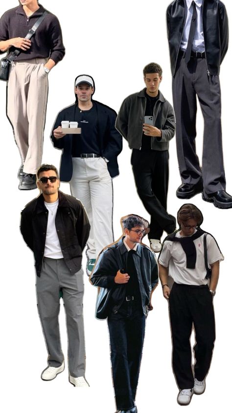 Slacks Outfit, Inverted Triangle Outfits, Boyfriend Outfit, Guys Clothing Styles, Street Fashion Men Streetwear, Streetwear Men Outfits, Mens Streetwear, Street Wear, Street Style