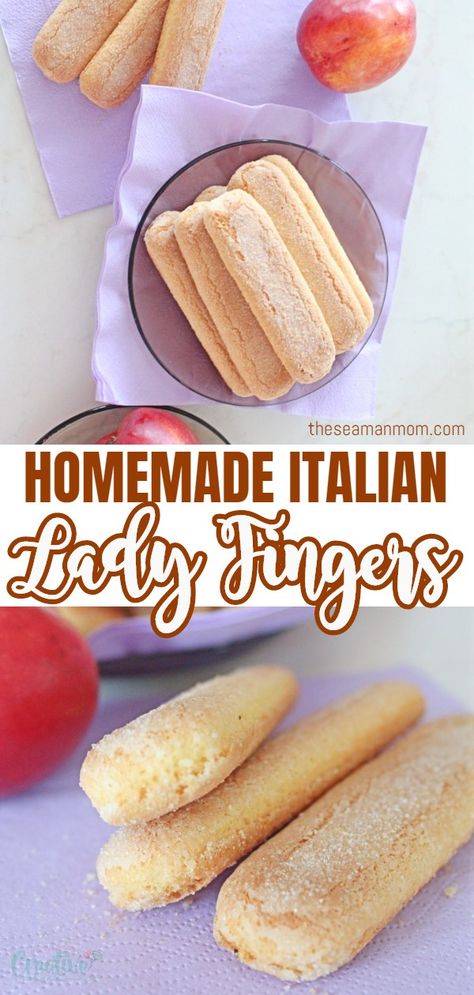 Ladyfinger Cookies Recipe, Lady Finger Biscuits Recipe, Lady Finger Cookies Recipe, Lady Fingers Recipe Easy, Picnic Baking Ideas, Diy Lady Fingers, Homemade Lady Fingers For Tiramisu, How To Make Lady Fingers, Substitute For Lady Fingers In Tiramisu