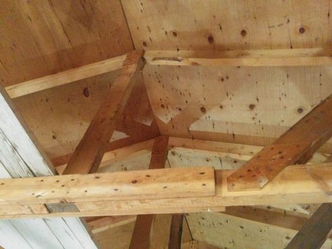 Storage In Rafters, Shed Rafter Storage, Insulate Garage Ceiling, Storage Between Trusses, Attic Truss Storage, Roof Trusses Diy How To Build, Garage Conversion To Family Room, Garage Hanging Storage, Attic Truss