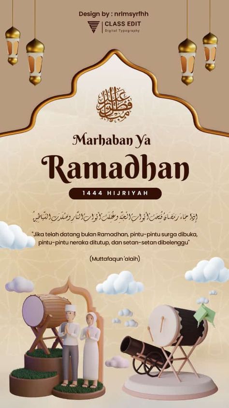 Karya Class Edit Digital Poster Ramadhan Design, Hari Raya Poster, Ramadhan Design, Reminder Islam, Poster Ramadhan, Portrait Quotes, Website Canva, Desain Editorial, Idul Fitri