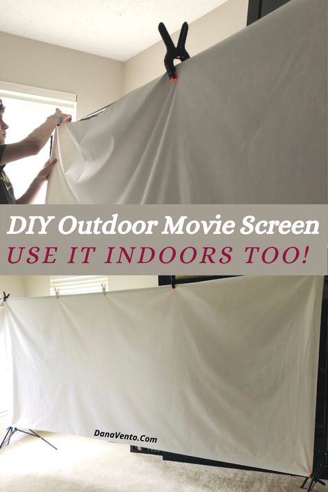 Easy Outdoor Movie Night, Projector Screen Ideas Diy Backyard Movie Nights, Kids Movie Night Ideas Indoor, Movie Night Ideas Indoor, Outdoor Movie Night Cold, Movie Outside Outdoor Theater, Diy Movie Night Ideas, Diy Outdoor Screen Movie, Movies Outside Backyards