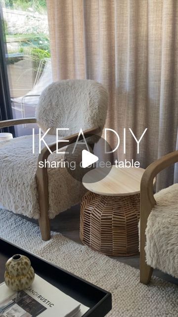 Joanna Fletcher on Instagram: "DIY sharing side table.. perfect for snacks with a film.
This is such an easy DIY using IKEA KAPPALAND and SNUDDA (good old lazy Susan!) 
I have used wood glue and staple gun to attach the 2 pieces together however, using gorilla tape and wood glue would achieve the same secure attachment and tool free.

#ikeahack #ikea #ikeahome #ikeaideas #ikealover #interiordesign #diy #HomeDecor #diyideas #diyproject #home #HomeDIY #ikeaatmine #ikeauk #homehacks #diyhacks #ikeahome #coffeetable #coffeetables #coffeetabledecor #coffeetable #sidetable #imadethis" Ikea Lazy Susan Hack, Ikea Hacks Table, Diy Side Table In Living Room, Ikea Hacks Living Room, Ikea Side Table Hack, Ikea Table Hack, Ikea Hack Living Room, Ikea Side Table, Ikea Uk