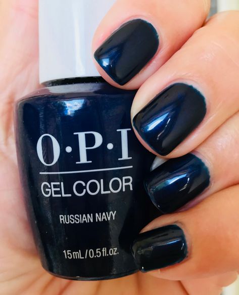 Opi Russian Navy Nails, Opi Russian Navy Gel, Navy Blue Nails Opi Gel, Trendy Nails Opi, Opi Dark Blue Nail Polish, Opi Navy Blue Polish Gel, Opi Navy Blue Polish, Russian Navy Nails, Navy Blue Pedicure