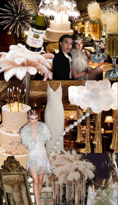 Kardashian 20s Party, Roaring 20s 20th Birthday Party, Roaring 20s Baby Shower Theme, 20th Birthday Party Themes Ideas, 1920s Themed Party Decorations, Roaring 20s Bachelorette Party, Roaring 20s Birthday Cake, 1920 Birthday Party Ideas, Gala Birthday Party Ideas