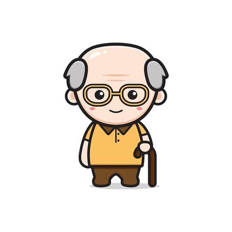 Grandfather Cartoon, Illustration Techniques, Character Cartoon, Cartoon Drawing, People Illustration, Old Cartoons, Cartoon Icons, Couple Drawings, Drawing Videos