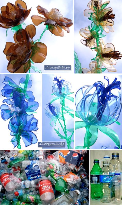 Plastic Bottle FLOWERS....probably better for older kids. Melt with candle. I suppose younger kids could help cut out shapes? Bottle Flowers, Recycling Plastic, Plastic Bottle Flowers, Plastic Bottle Art, Diy Plastic Bottle, Children Activities, Plastic Flower, Plastic Bottle Crafts, Plastic Art