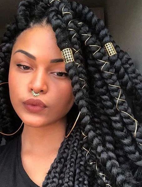 Jumbo Box Braids Updo, Box Braids Hairstyles Jumbo, Braids Hairstyles Jumbo, Box Braids Updo Hairstyles, Braids Updo Hairstyles, Jumbo Box Braids Styles, Box Braids Updo, Large Box Braids, Braids Updo