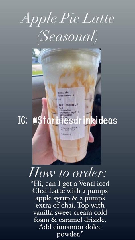 Dunkin Donuts Drinks, Starbucks Flavors, Starbucks Drink Ideas, Starbucks Ideas, Coffee Orders, Iced Chai Latte, Cold Starbucks Drinks, Starbucks Drinks To Try, Secret Starbucks Recipes