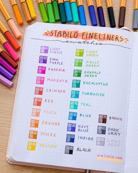 Stabilo Fineliner, Blue Peach, Peach Orange, Writing Supplies, Red And Teal, Stationery Pens, Bullet Journal Spread, Colored Pens, Good Notes