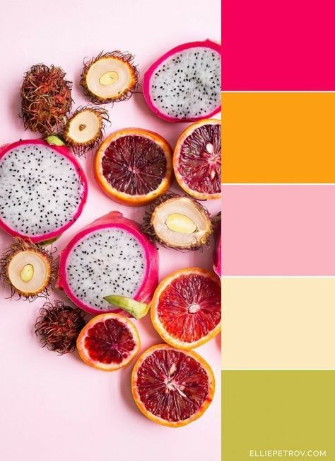 Fruit slices Color Schemes Colour Palettes, Summer Color Palette, Color Palette Bright, Color Palette Pink, Green Colour Palette, Color Palate, Color Palette Design, Color Harmony, Summer Color