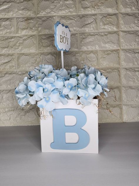 Alphabet Block Letters, Baby Shower Centerpieces For Boys, Baby Boy Centerpieces, Bird Baby Shower, Boy Baby Shower Centerpieces, Block Decor, Baby Shawer