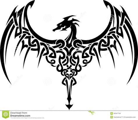 Celtic Dragon Tattoos, Tattoo Snake, Tattoo Dragon, Dragon Silhouette, Celtic Dragon, Dragon Tattoo Designs, Celtic Tattoos, Celtic Symbols, Wings Tattoo