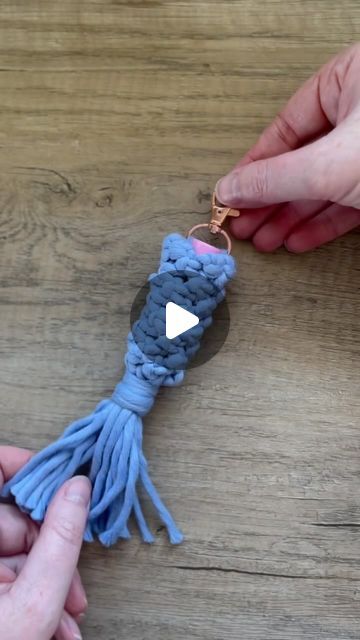 Beth Alpert on Instagram: "🩵 Macrame Lip Balm Holder 🩵 

Here’s a glimpse of a tutorial for this beginner friendly lip balm holder! 

Check out my YouTube channel for the full tutorial 😃 

#macrame #macramemakers #macramé #handmadewithlove #handmade #handmadeinbrisbane #handmadegifts" Macrame Lip Balm Holder Tutorial, Macrame Lip Balm Holder, Macrame Chapstick Holder Diy, Lip Balm Holder, Diy Holder, Lipstick Holder, Chapstick Holder, Lip Balm, Youtube Channel