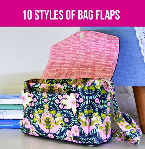 VIDEO: 10 Styles of Bag Flaps (free templates!) Bag Construction, Sew Sweetness, Purse Sewing Patterns, Purse Making, Bags To Sew, Pattern Hack, How To Make Purses, Purse Pattern, Bags Sewing