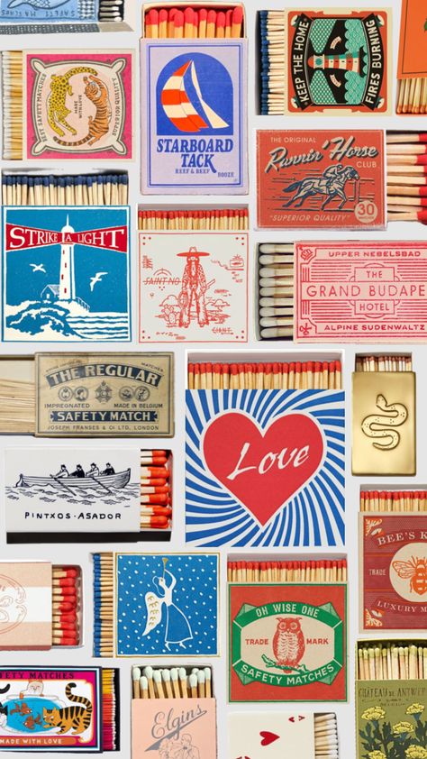 Match Boxes #matches#matchbox#matchboxes#smoke#collage#love#trendy#print Vintage Matchbox Print, Match Box Collage, Match Box Print, Matches Illustration, Match Box Design, Match Box Art, Vintage Matchbox Art, Travel Zine, Matchbox Print