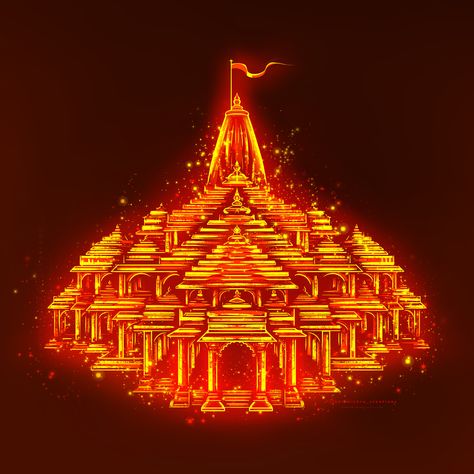 Shri Ram Mandir Ayodhya Digital art , on ArtStation at https://www.artstation.com/artwork/1xPbZG Shri Ram Mandir, Rama Photos, Joker Logo, Sita Rama, Ayodhya Ram, Ram Navmi, Ram Hanuman, Gold And Black Background, Diwali Poster