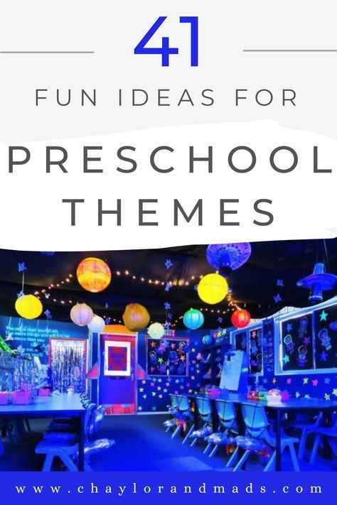 The best preschool classroom theme ideas including ideas for weekly and monthly themes and ideas for preschool themes for the entire school year that your students will love! Prek Classroom Theme Ideas, Preschool Party Themes, Classroom Decor For Preschool, Themes For Preschool Classroom, Preschool Room Themes Classroom Ideas, Preschool Room Decor Ideas, Cozy Preschool Classroom, Classroom Themes Prek, Kindergarten Themes For The Year