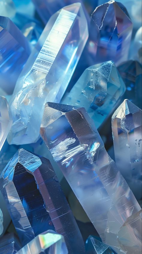 Light blue crystals Blue Crystal Aesthetic, Blue Crystals Aesthetic, Gemstones Wallpaper, Opal Aesthetic, Light Blue Diamond, Light Blue Crystals, Water Gems, Light Blue Gemstone, Crystal Background