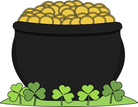 Pot of Gold and Shamrocks Pot O Gold, March Holidays, St Patricks Day Clipart, Gold Clipart, Printable Pictures, Face Painting Designs, Paddys Day, Pot Of Gold, Rainbow Birthday