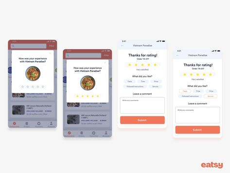 Restaurant rating in a food ordering app by Constance Montcoudiol on Dribbble Food Ordering App, Food Review, Order Food, Food Reviews, Restaurant Review, Food Design, Food Ideas, A Food, Restaurant